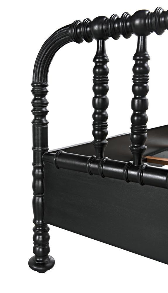 Noir Bachelor Bed, Queen, Hand Rubbed Black