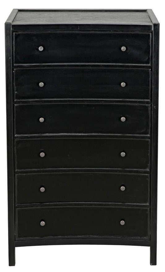 Noir Hampton Dresser, 6-Drawer, Hand-Rubbed Black, 36"W GDRE118HB, Noir GDRE118HB YUU6013LVF