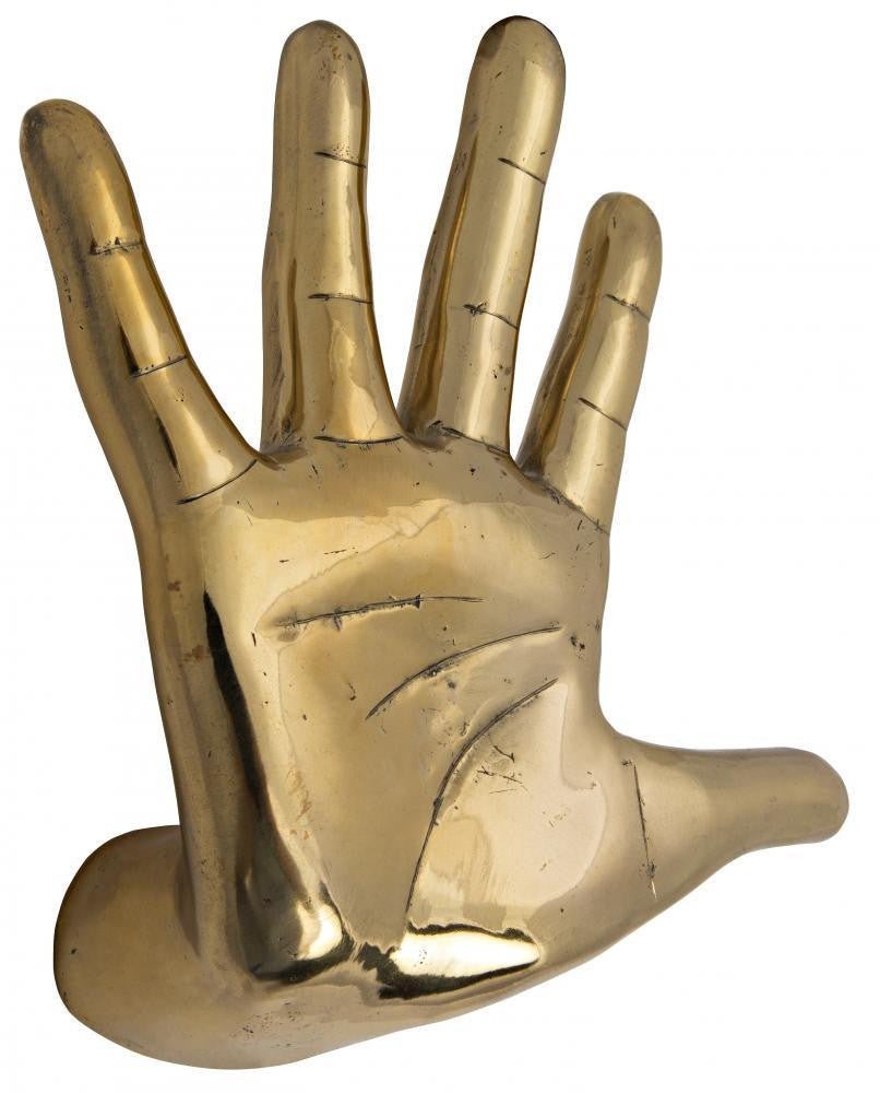 Noir Hand On The Wall Sculpture Antique Brass
