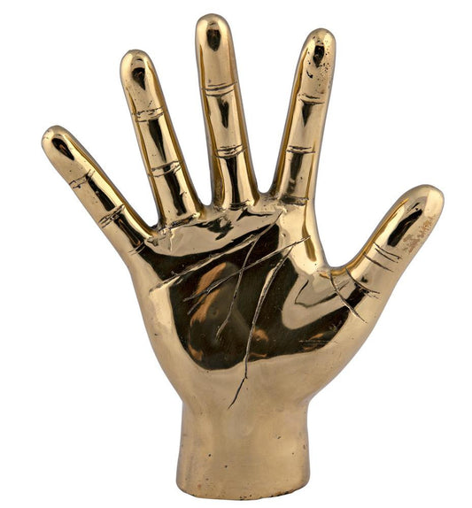 Noir Open Hand Sculpture, Antique Brass, 8"W (AB-126BR YUU6013EZD)