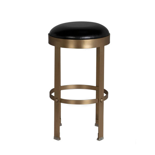 Noir Prince Bar Stool Antique Brass, Black