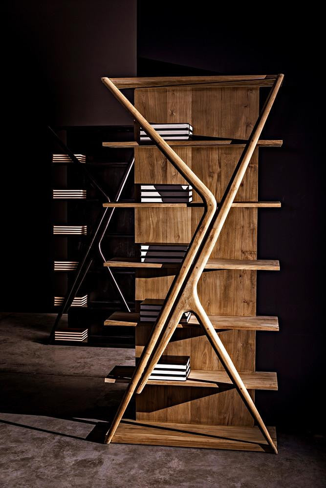 Noir Vetra Bookcase, Natural, 84.5"H (GBCS228T YUU6013LU4)