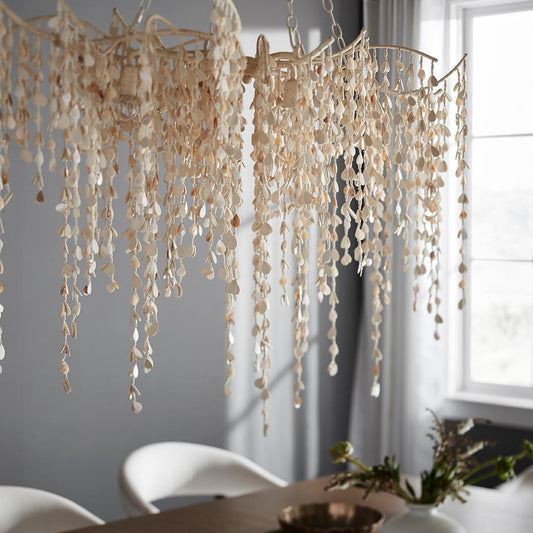 Palecek Calabria Chandelier, 4-Light, White, 48.5"W (2635-79 3706TN3Z)