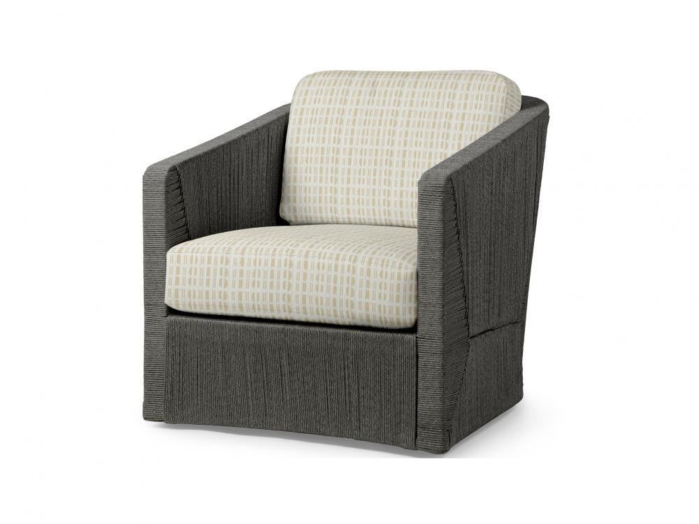 Palecek Carmine Outdoor Swivel Coal Lounge Chair, Grade Coal