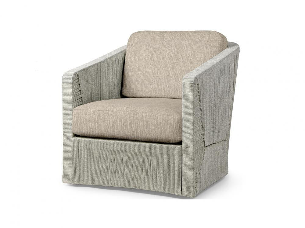 Palecek Carmine Outdoor Swivel Light Fog Lounge Chair, G Light Fog