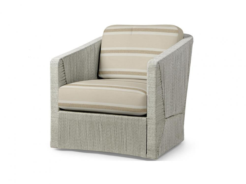 Palecek Carmine Outdoor Swivel Light Fog Lounge Chair, G Light Fog