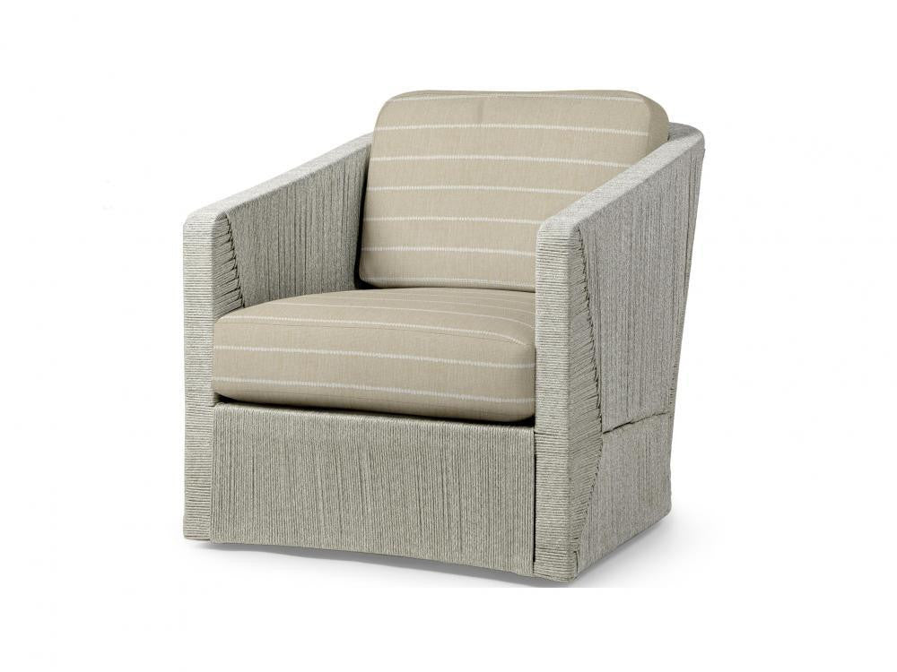 Palecek Carmine Outdoor Swivel Light Fog Lounge Chair, G Light Fog