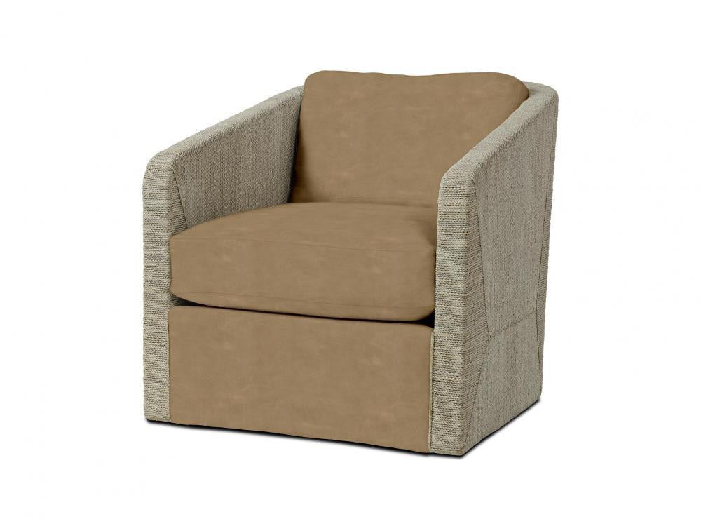 Palecek Carmine Swivel Fog White Lounge Chair, Grade M L Fog White
