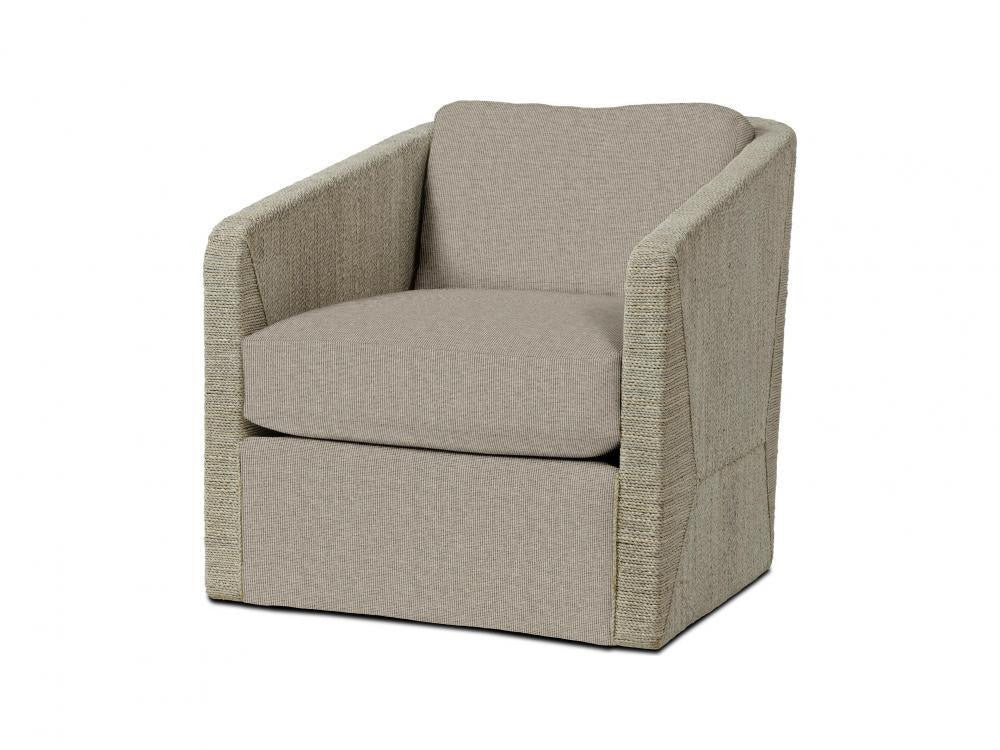 Palecek Carmine Swivel Lounge Chair, Fog White Fog White