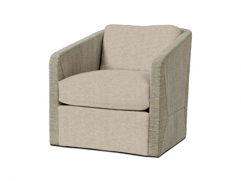 Palecek Carmine Swivel Fog White Lounge Chair, D Fabric Fog White