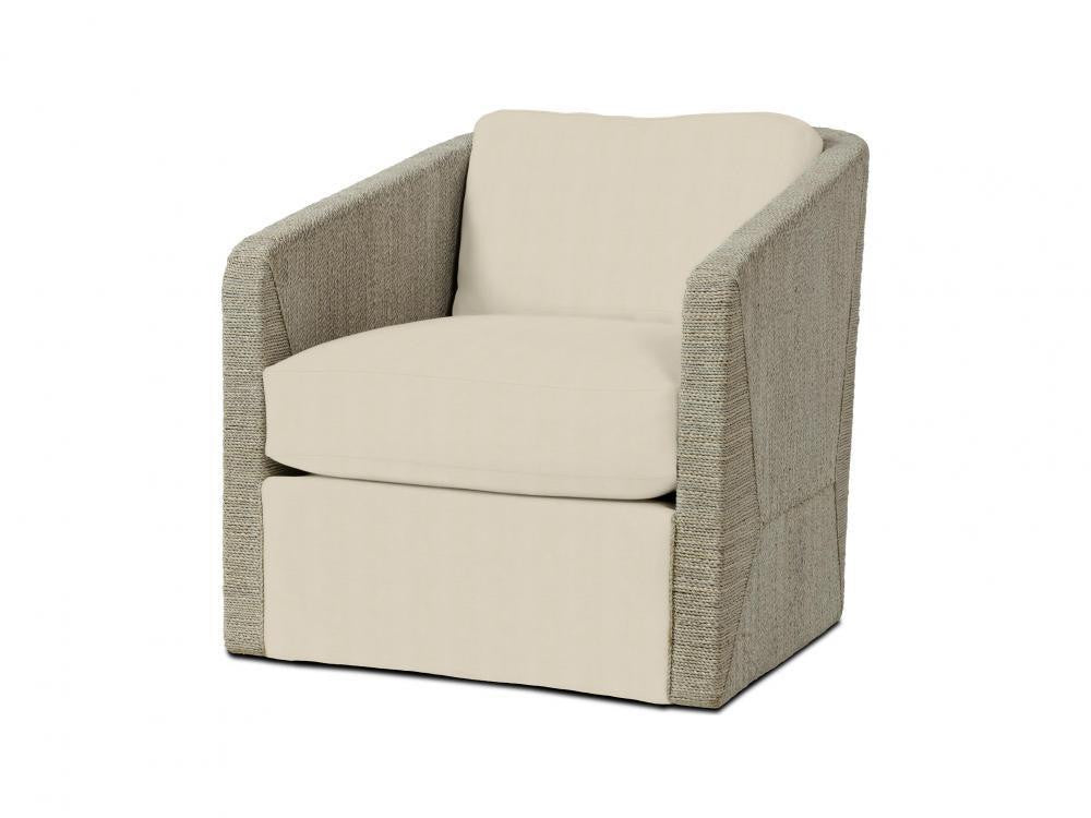 Palecek Carmine Swivel Lounge Chair, Fog White Fog White