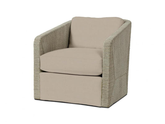 Carmine Swivel Lounge Chair - Fog White, Deluxe Cushion