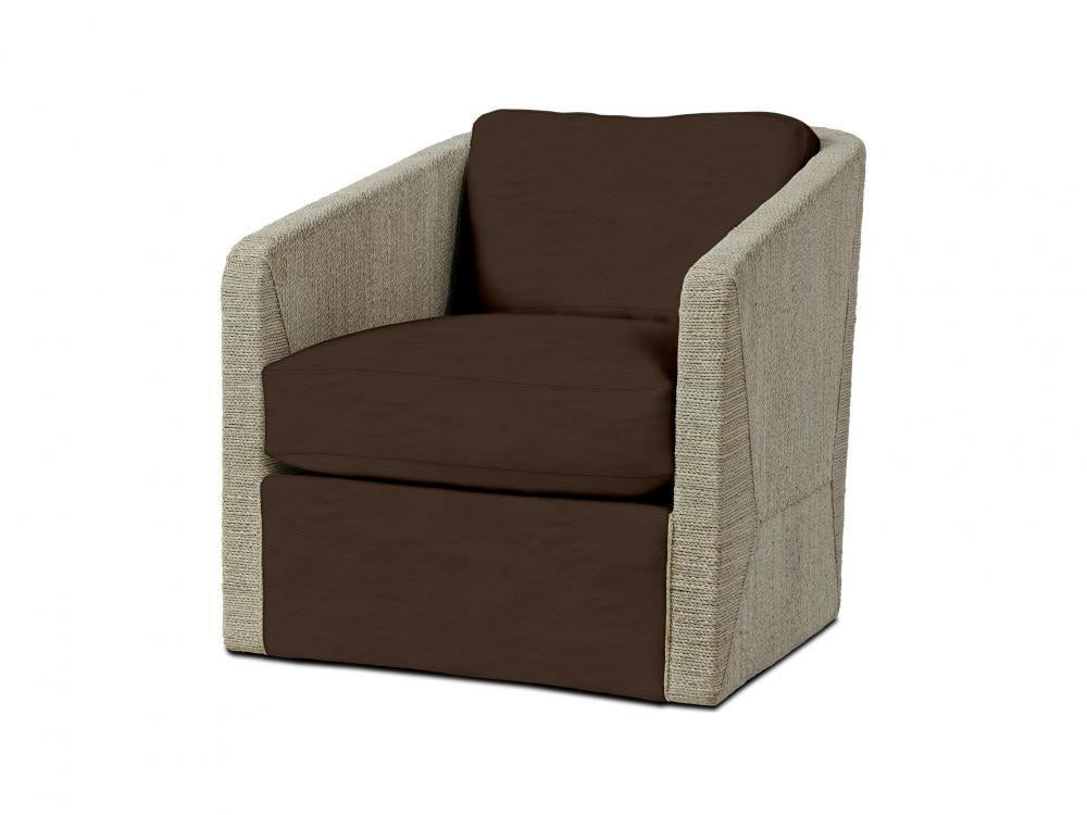 Carmine Swivel Lounge Chair - Fog White, Standard Cushion