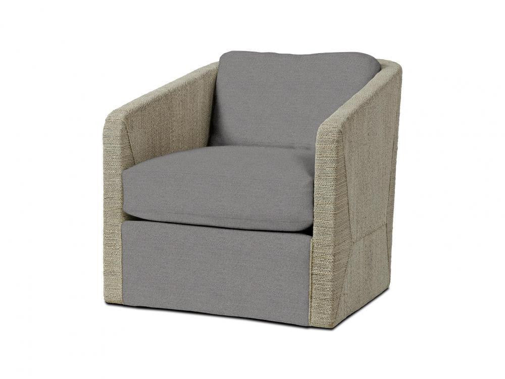 Palecek Carmine Swivel Lounge Chair, Fog White Fog White