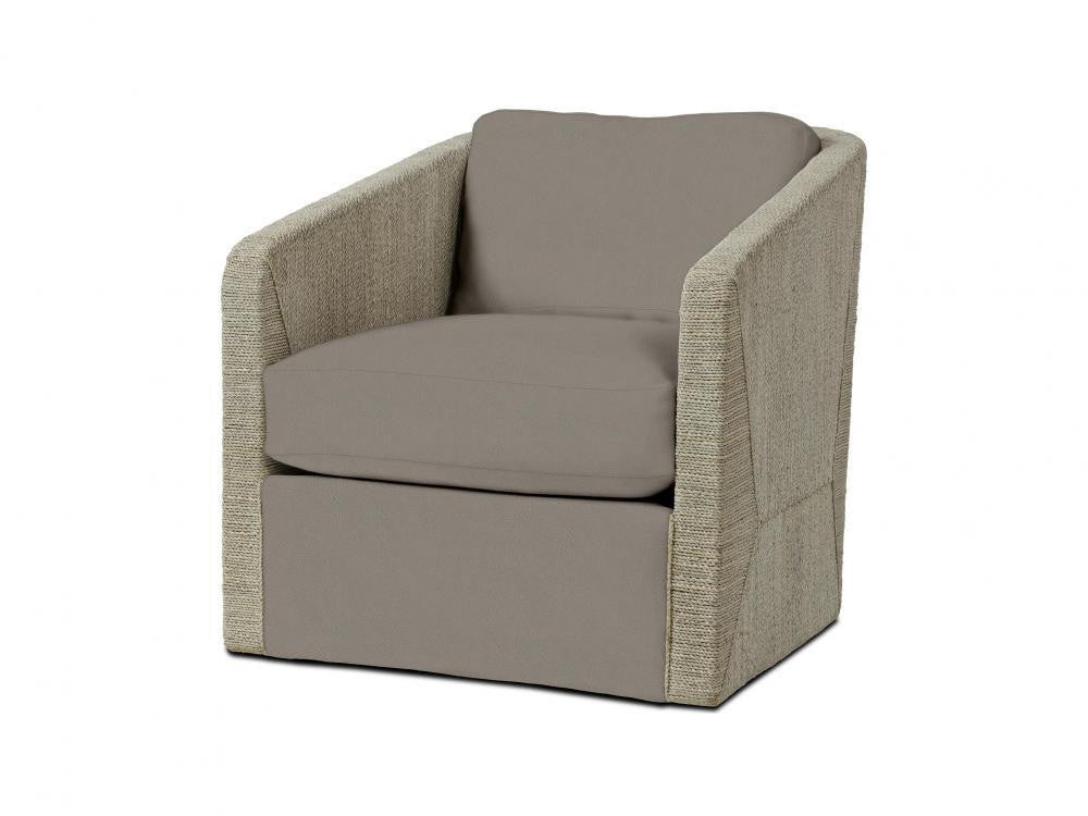 Palecek Carmine Swivel Fog White Lounge Chair, C Fabric Fog White