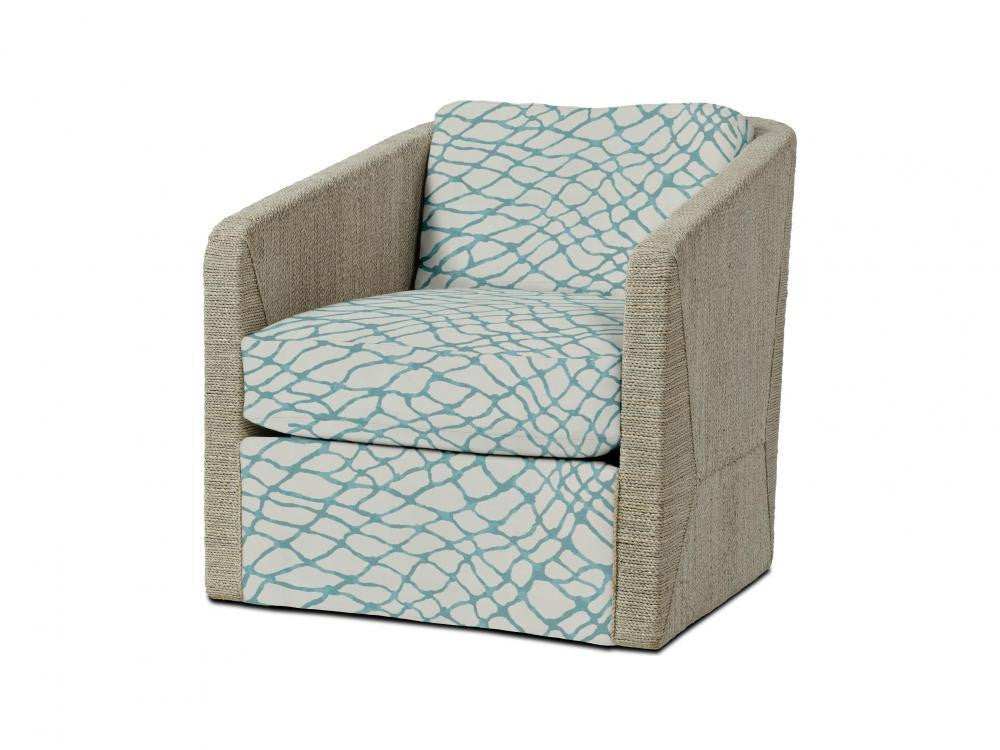 Palecek Carmine Swivel Lounge Chair, Fog White Fog White