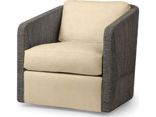 Carmine Swivel Lounge Chair - Mocha Wash, Deluxe Cushion