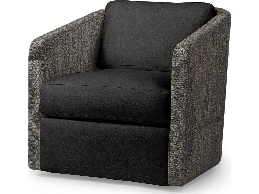 Palecek Carmine Swivel Mocha Wash Lounge Chair, Grade M Mocha Wash