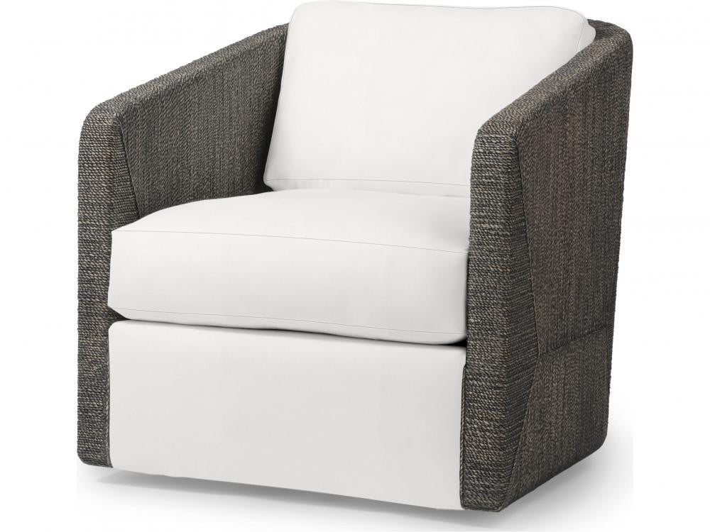 Palecek Carmine Swivel Mocha Wash Lounge Chair, Grade G Mocha Wash