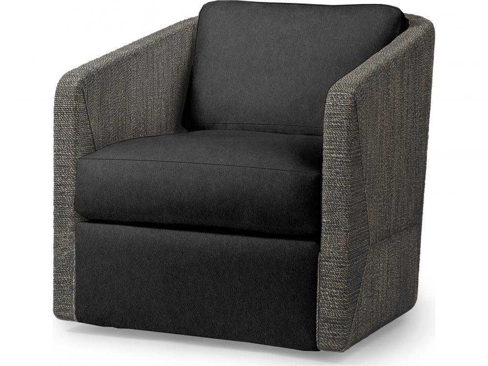 Palecek Carmine Swivel Mocha Wash Lounge Chair, Grade L Mocha Wash