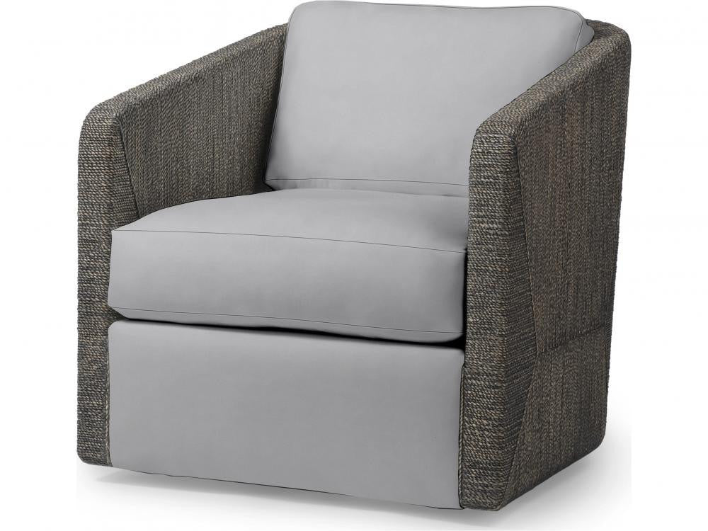 Palecek Carmine Swivel Mocha Wash Lounge Chair, Grade C Mocha Wash