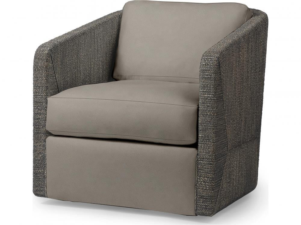 Palecek Carmine Swivel Mocha Wash Lounge Chair, Grade C Mocha Wash