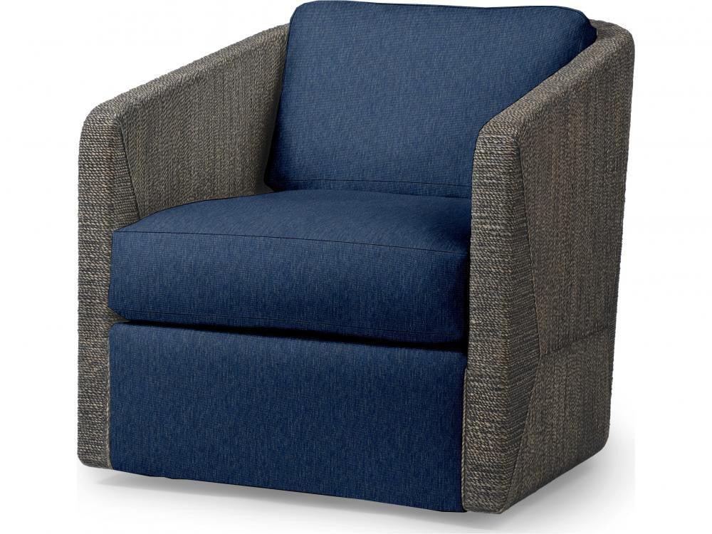 Palecek Carmine Swivel Mocha Wash Lounge Chair, Grade E Mocha Wash