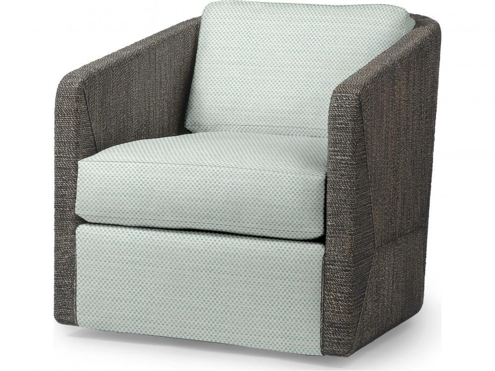 Palecek Carmine Swivel Mocha Wash Lounge Chair, Grade G Mocha Wash