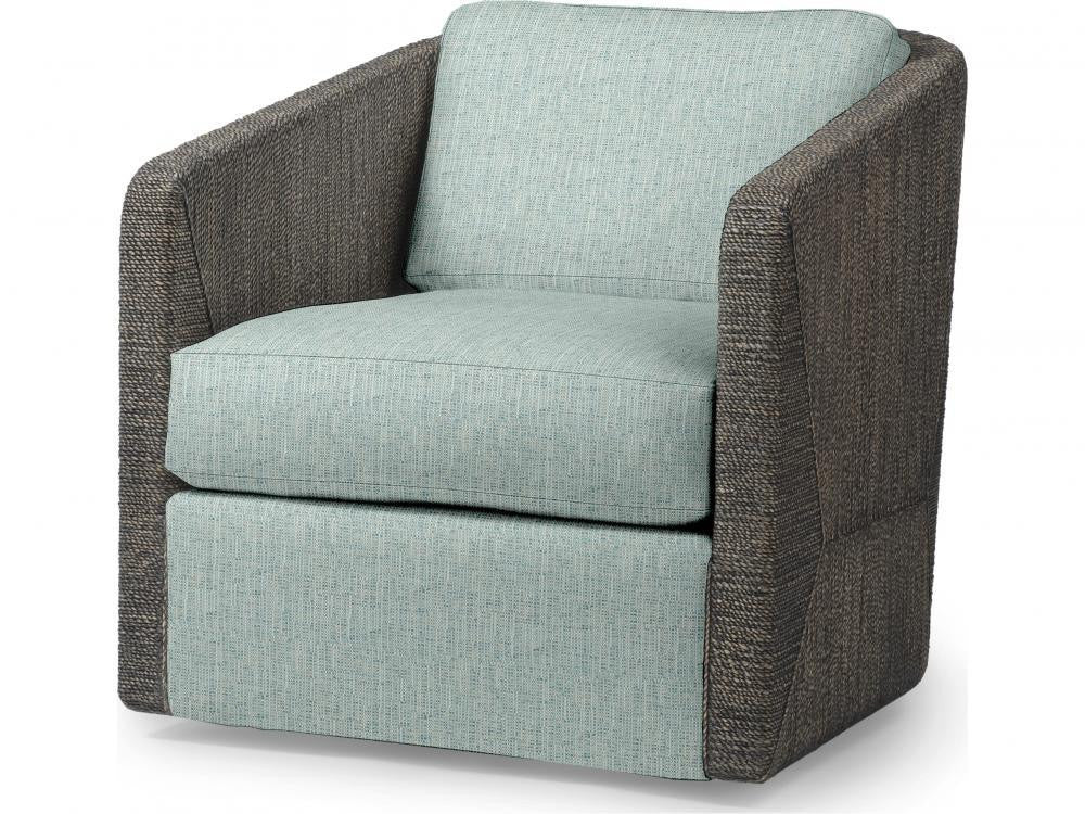 Palecek Carmine Swivel Mocha Wash Lounge Chair, Grade E Mocha Wash