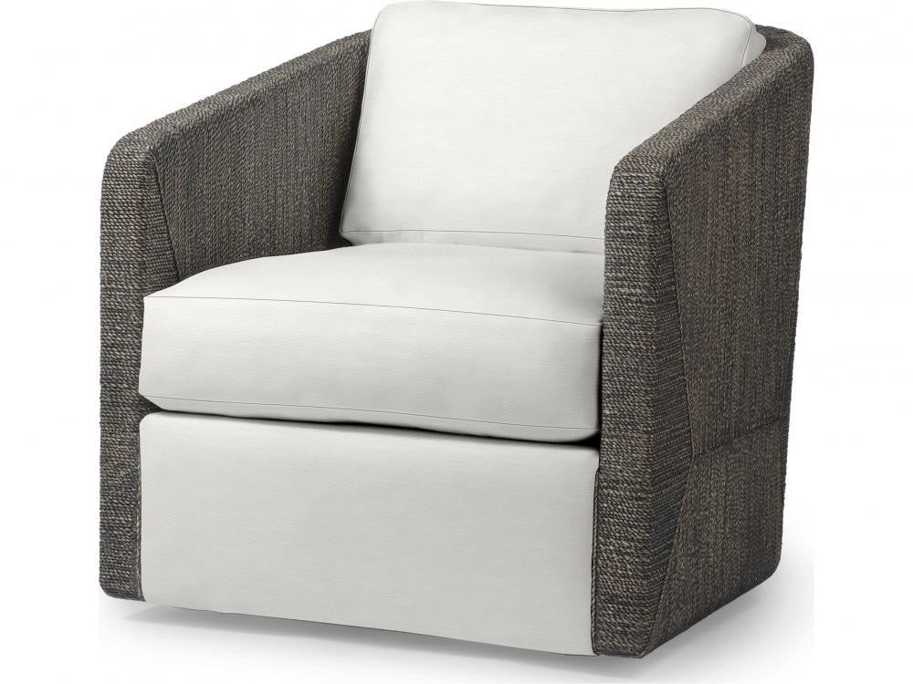 Palecek Carmine Swivel Mocha Wash Lounge Chair, Grade C Mocha Wash