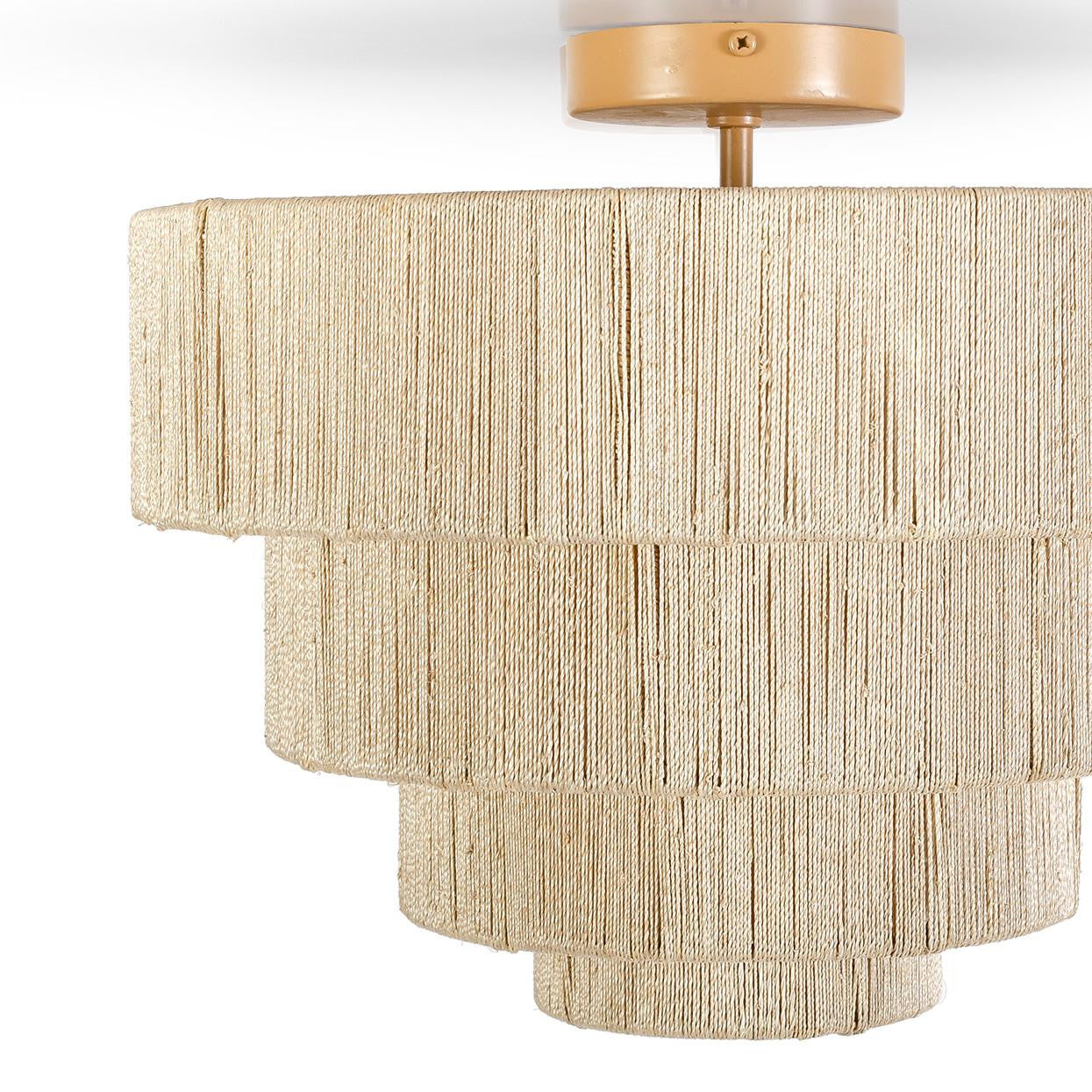 Palecek Everly Semi-Flush Mount, 1-Light, Natural, 18"W (2432-79 3706TN2E)
