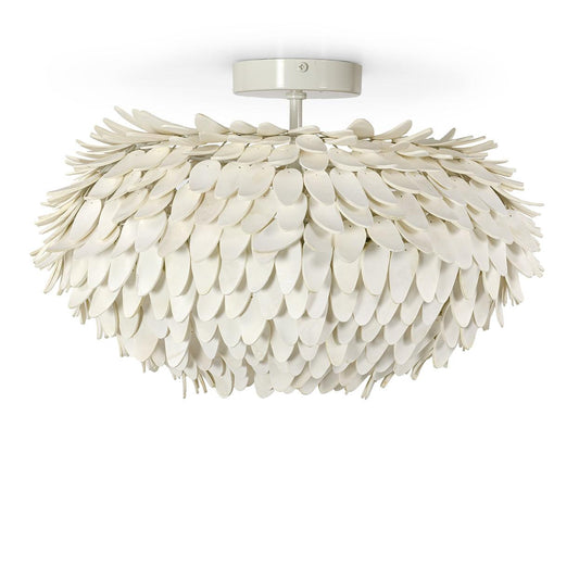 Palecek Mariposa Semi-Flush Mount, 2-Light, Off-White, 20"W (2627-79 3706TN3V)