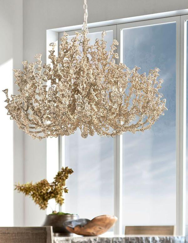Palecek Seychelles Coco Chandelier, 5-Light, Cream, 44"W (2448-79 3706TN2M)