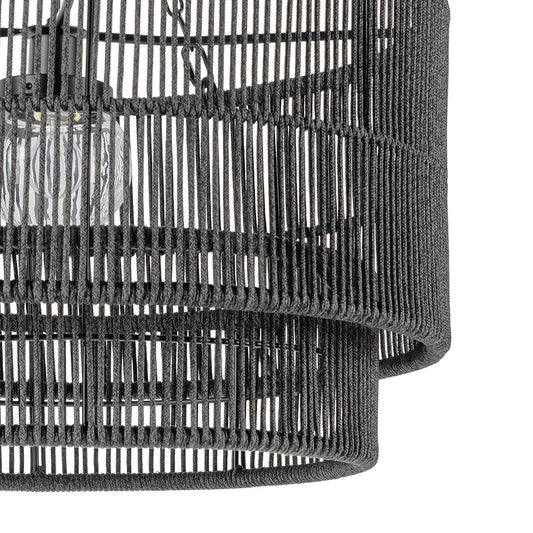 Palecek Tanner Outdoor Pendant, Drum, 1-Light, Charcoal, 30"W (2016-79 3706TM3F)