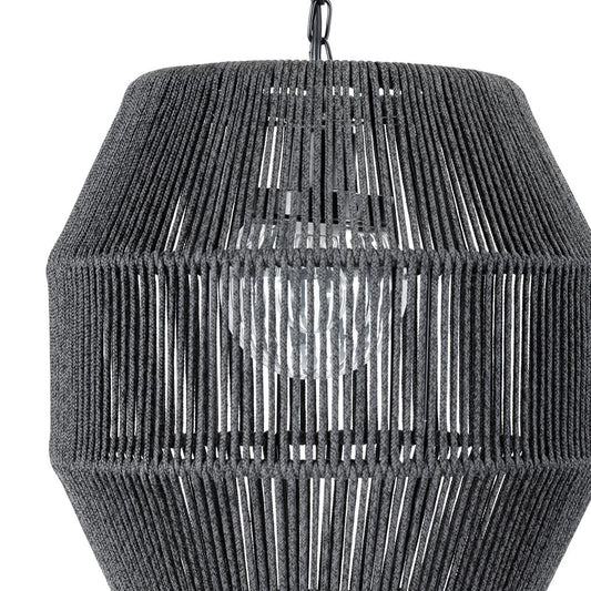 Palecek Tanner Outdoor Pendant, Globe, 1-Light, Charcoal, 18"W (2049-79 3706TM3Y)