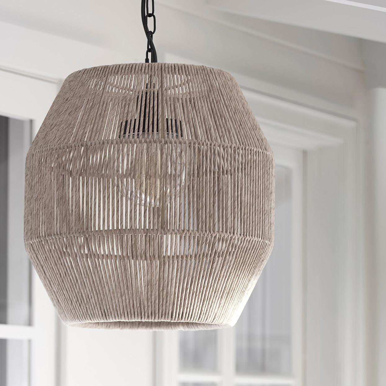 Palecek Tanner Outdoor Pendant, Globe, 1-Light, Tan, 18"W (2050-79 3706TM3Z)