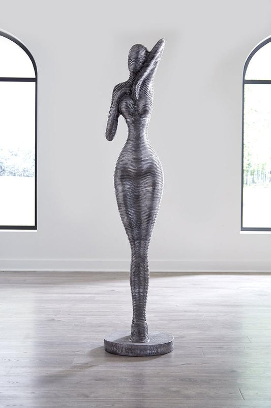 Phillips Collection Admiring Standing Human Sculpture, Aluminum, 71"H (ID113921 YV0J07T25H)