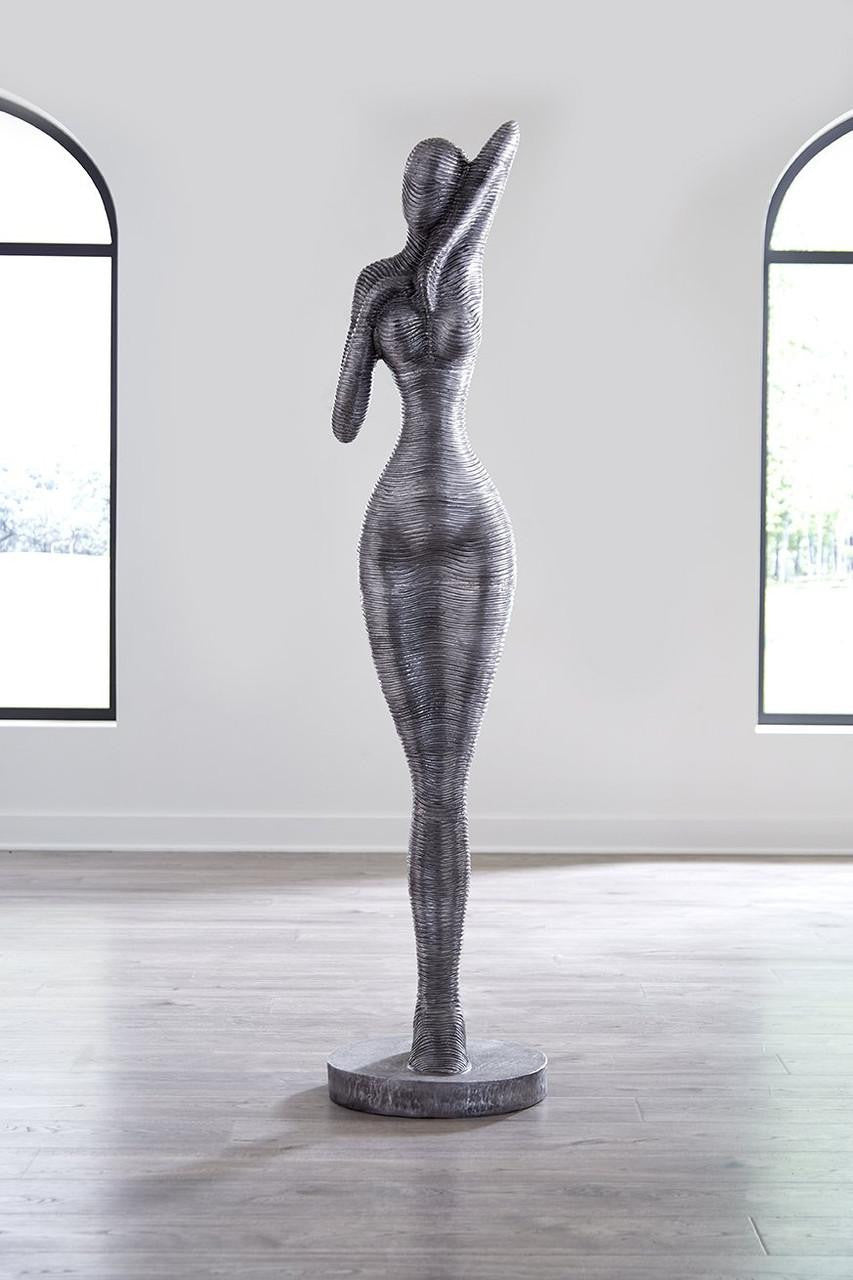 Phillips Collection Admiring Standing Human Sculpture, Aluminum, 71"H (ID113921 YV0J07T25H)