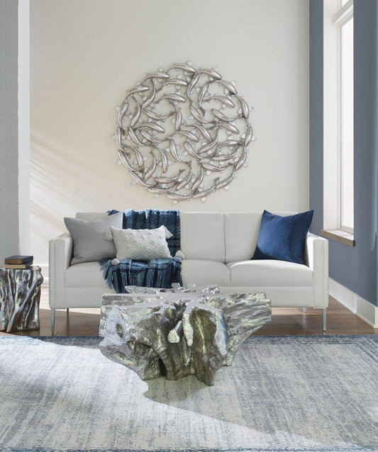 Phillips Collection Asterisk Cast Root Coffee Table, Silver Leaf, 41"W (PH67496 YV0J07T269)