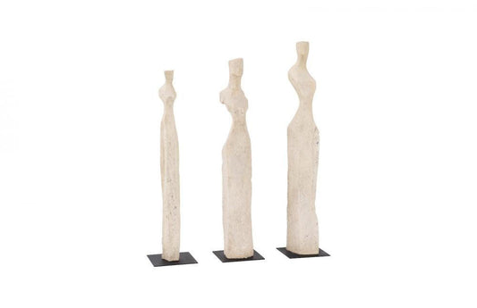Phillips Collection Cast Women Set of 3 Sculptures Off-White