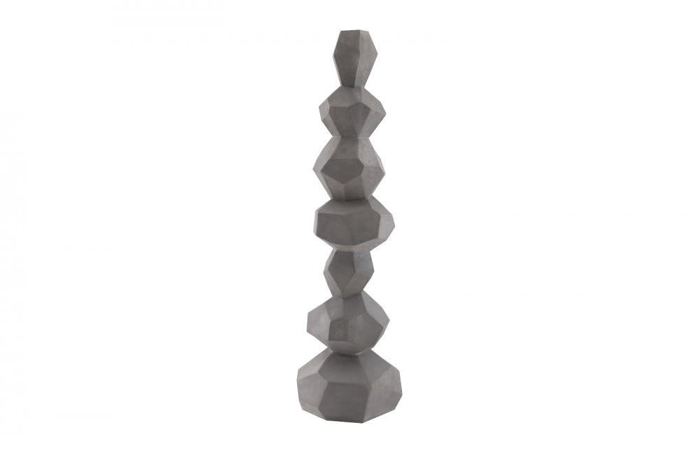 Phillips Collection Faceted Rock Column Sculpture Gray