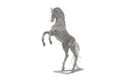 Phillips Collection Rearing Horse Pipe Sculpture Stainless Steel