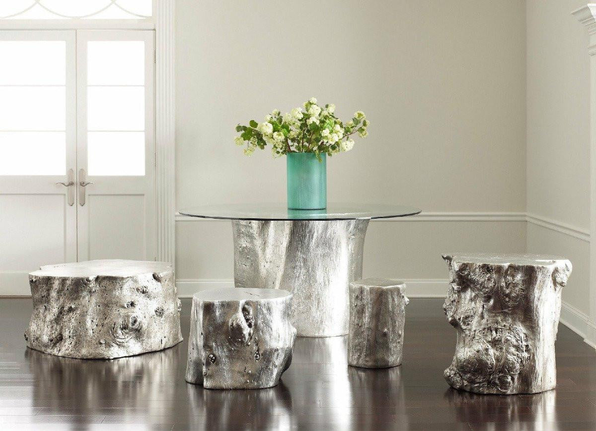 Phillips Collection Log Dining Table Clear, Off-White