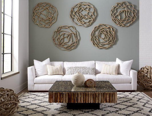 Phillips Collection Manhattan Round Coffee Table Clear, Driftwood