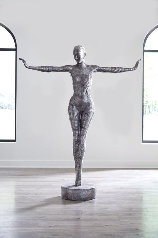Phillips Collection Outstretched Arms Standing Female Sculpture, Aluminum, 68"H (ID113922 YV0J07TC0E)