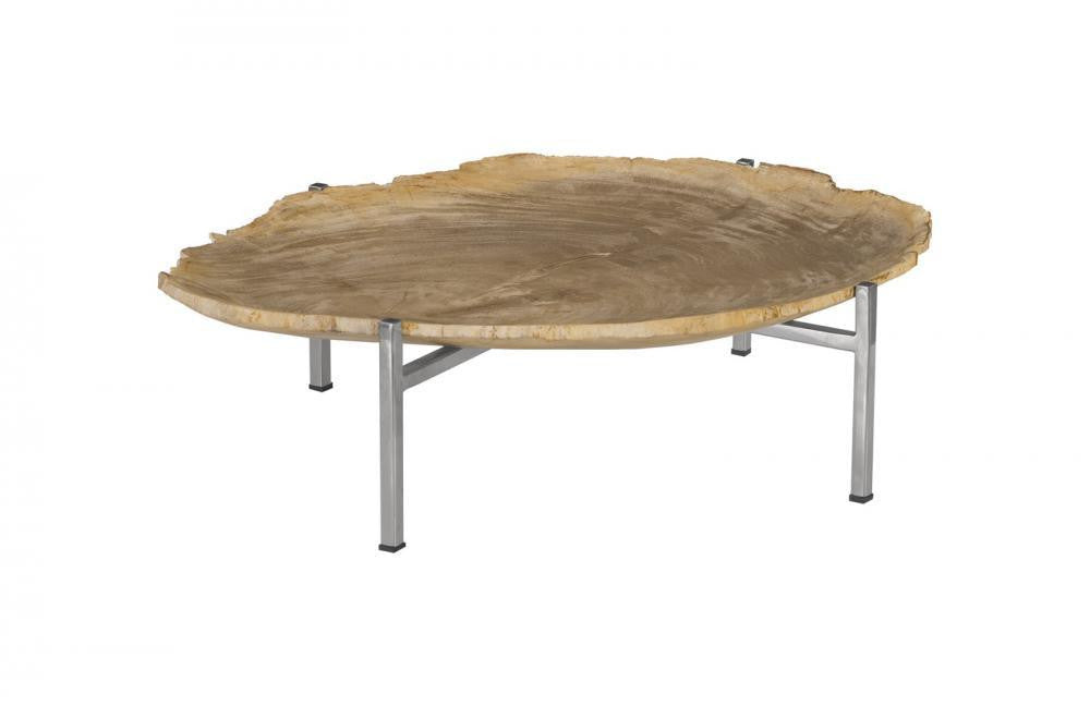 Phillips Collection Petrified Wood Tray Wood, Stainless Steel