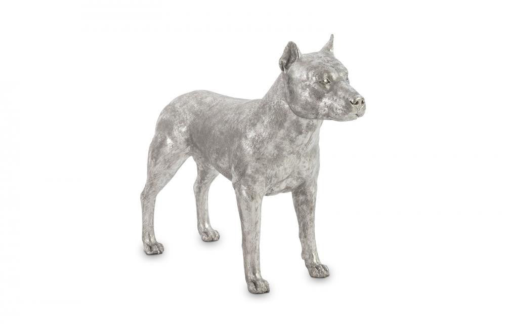 Phillips Collection Pit Bull Sculpture Silver Leaf