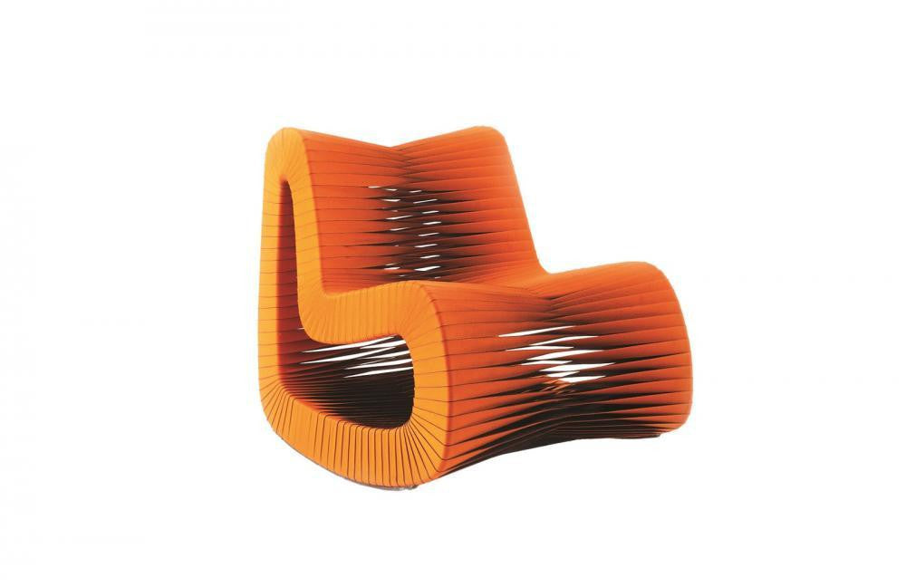 Phillips Collection Seat Belt Rocking Chair Orange, Black
