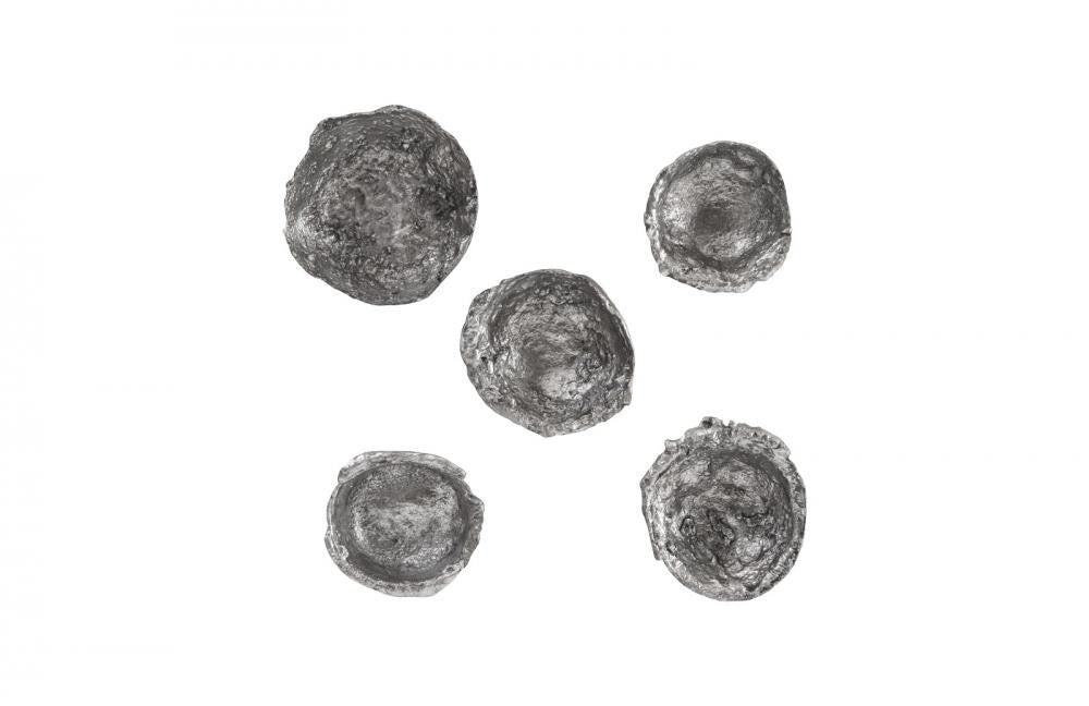 Phillips Collection Splash Bowl Wall Sculpture, Round, Set of 5, Silver Leaf, 5"W (PH103565 YV0J07W5TW)