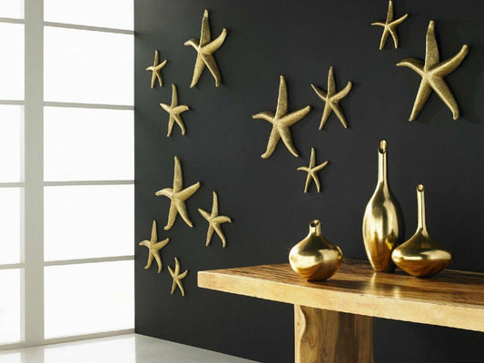 Phillips Collection Starfish Set of 4 Small Wall Sculptures Silver Leaf